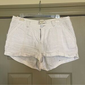 Free People White Linen Shorts
